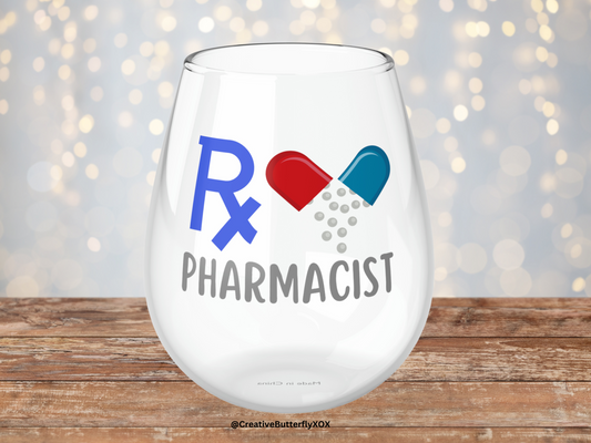 Pharmacist Wine Glass, Pharmacist Gifts, Pharmacist Stemless Wine Glass, Gift For Pharmacist, Pharmacist Gifts, Pharmacist Birthday Gift