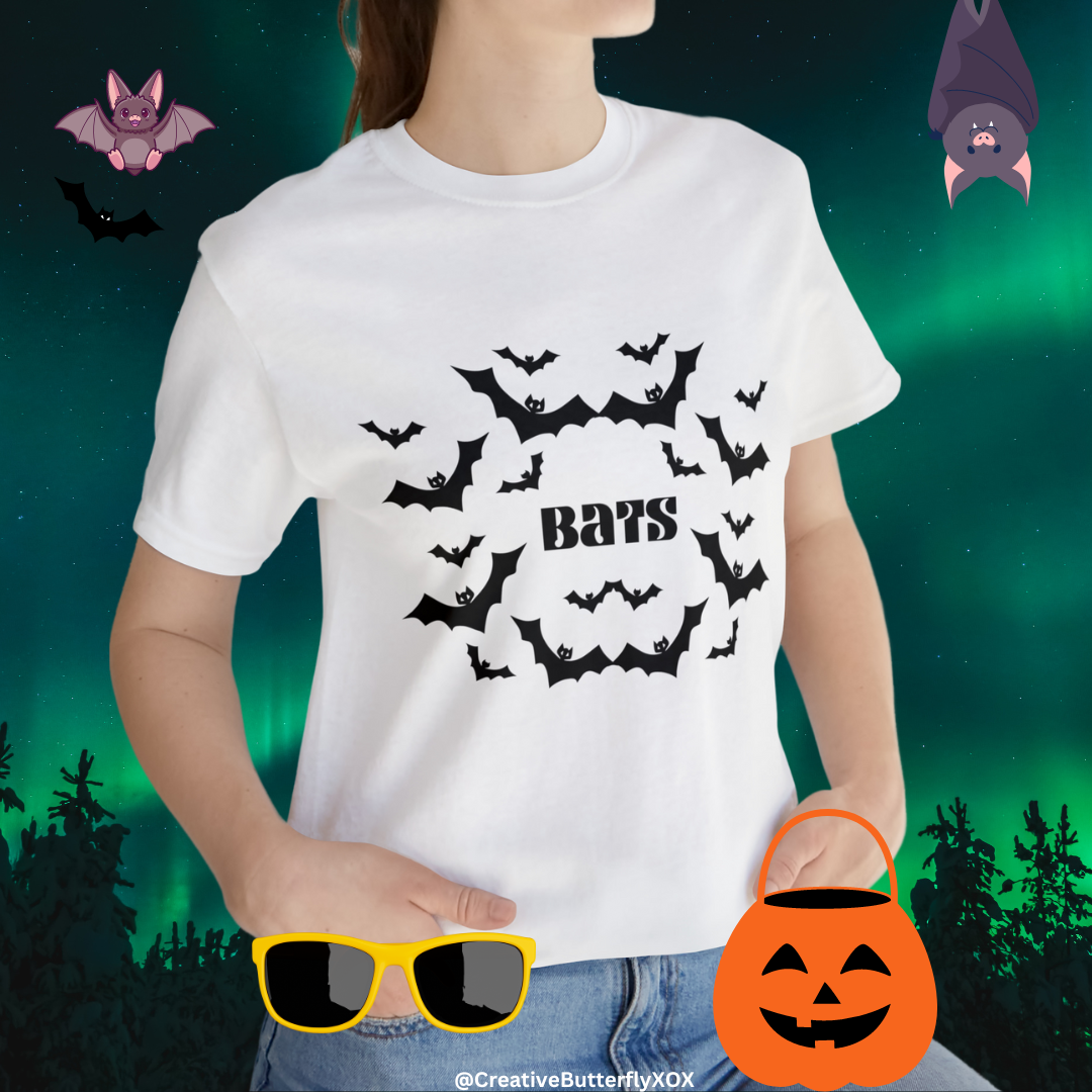 Bats T-Shirt, Black Bats Shirt, Bat Shirt, Spooky Season T-Shirt, Bats Halloween Shirt, Gothic Shirt, Goth Shirt, Creepy Flying Bats Shirt