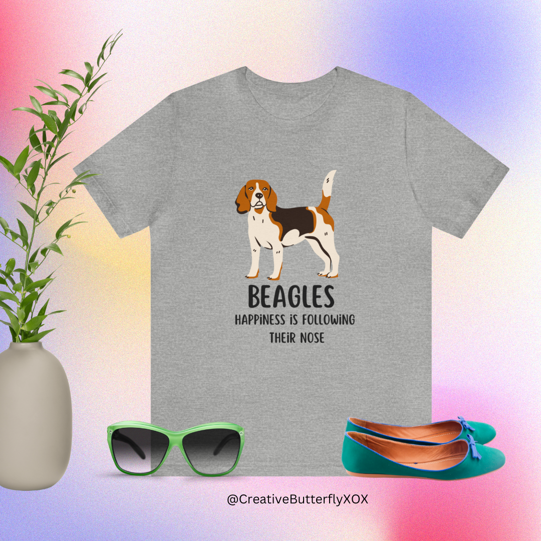 Beagle T-Shirt, Beagles Happiness Is Following Their Nose Shirt, Funny Dog T-Shirt, Beagle Dog Mom Shirt, Gift For Beagle Owner