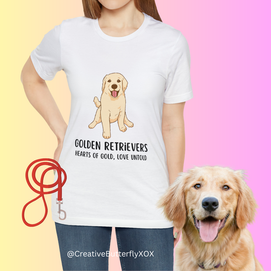 Golden Retriever T-Shirt, Golden Retriever Shirt, Dog Tee, Golden Retrievers Hearts of Gold Love Untold Shirt, Golden Retriever Owner Gift