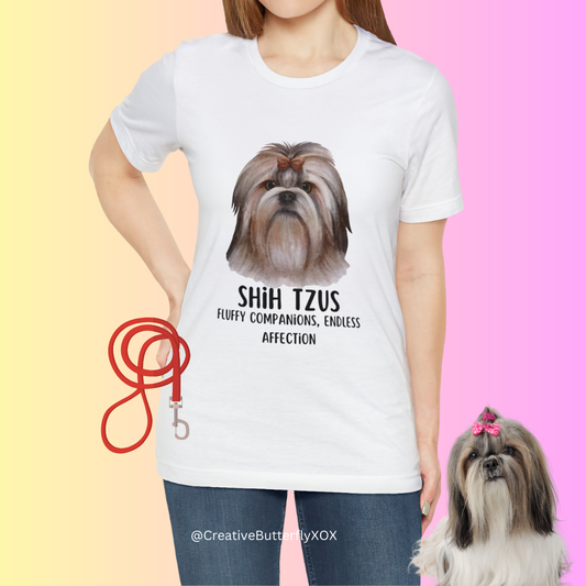 Shih Tzu T-Shirt, Shih Tzu Shirt, Dog Tee, Shih Tzus Fluffy Companions Endless Affection Shirt, Shih Tzu Owner Gift, Teacup Dog Bread