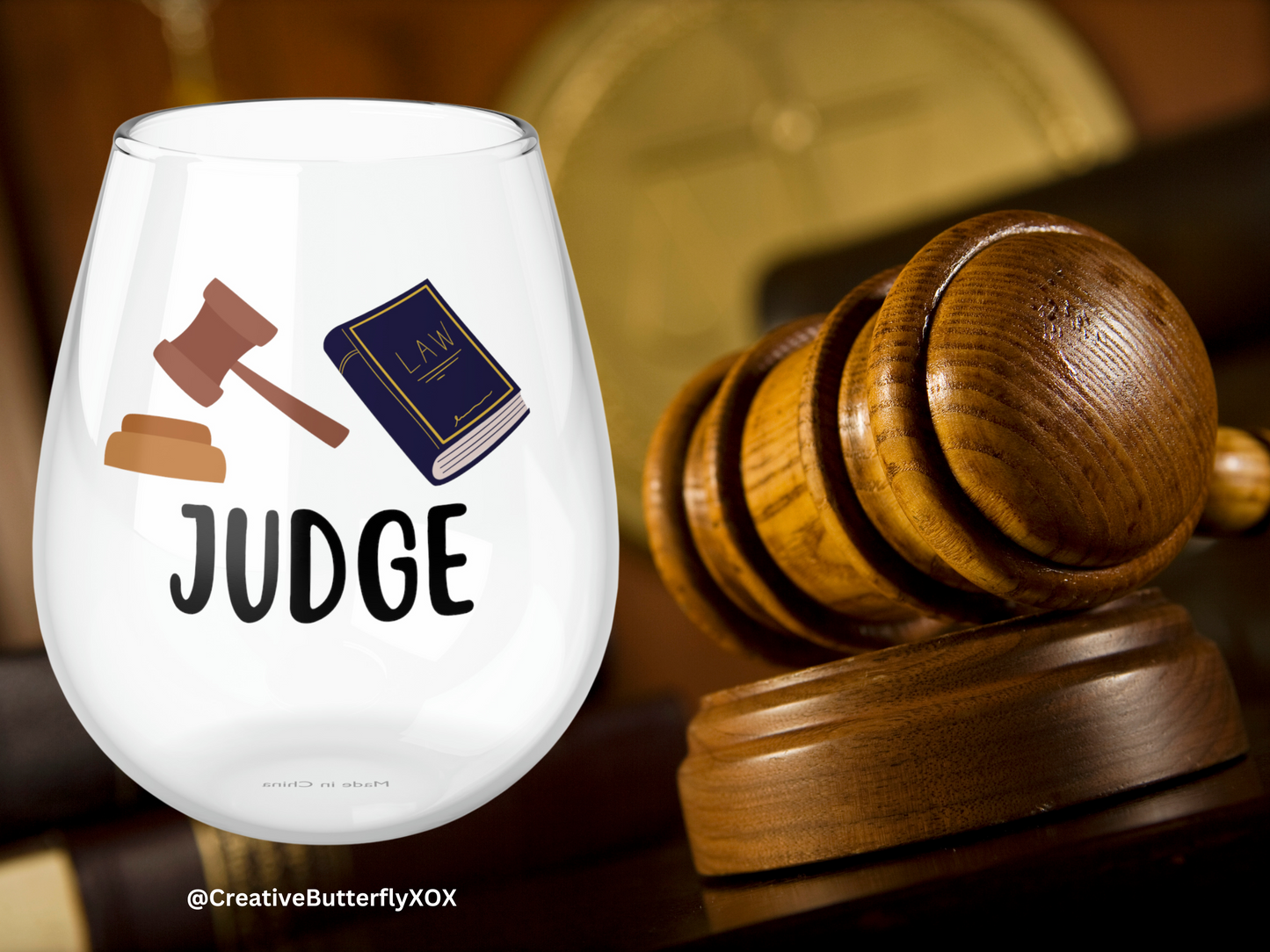 Judge Wine Glass, Judge Gift, Judge Stemless Wine Glass, Gift For Judge, Legal Court Judge Gift, Court Judge Law Legal Professional Gift