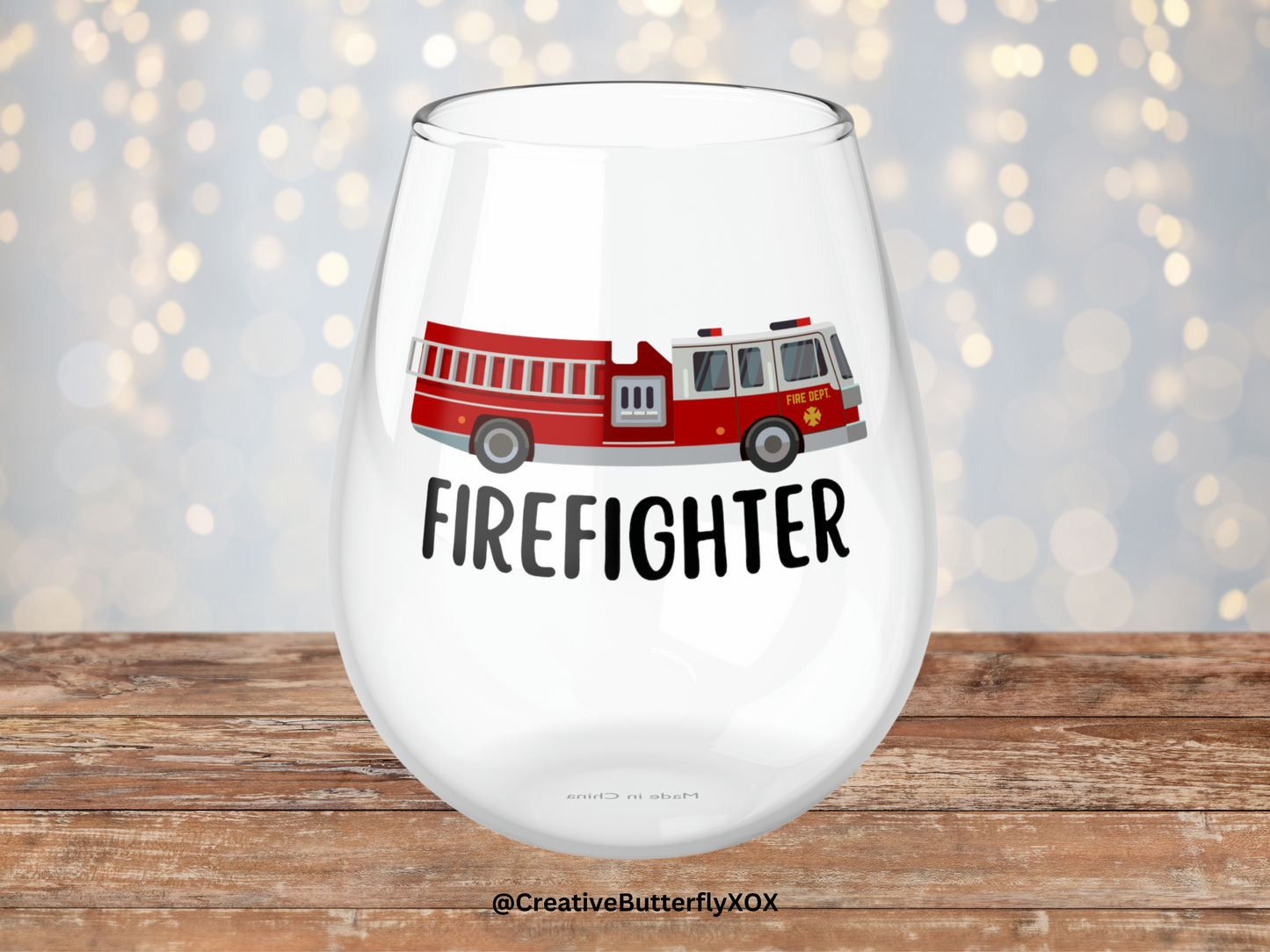 Firefighter Gifts, Firefighter Drinking Glass, Firefighter Wine Glass, Fireman Glass, Fireman Gifts, Gift For Fireman, Unisex Firefighter