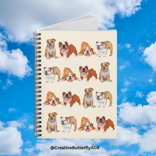 English Bulldog Notebook, English Bulldog Gifts, Dog Note Book, English Bulldog Notepad, English Bulldog Stationery, English Bulldog Mom
