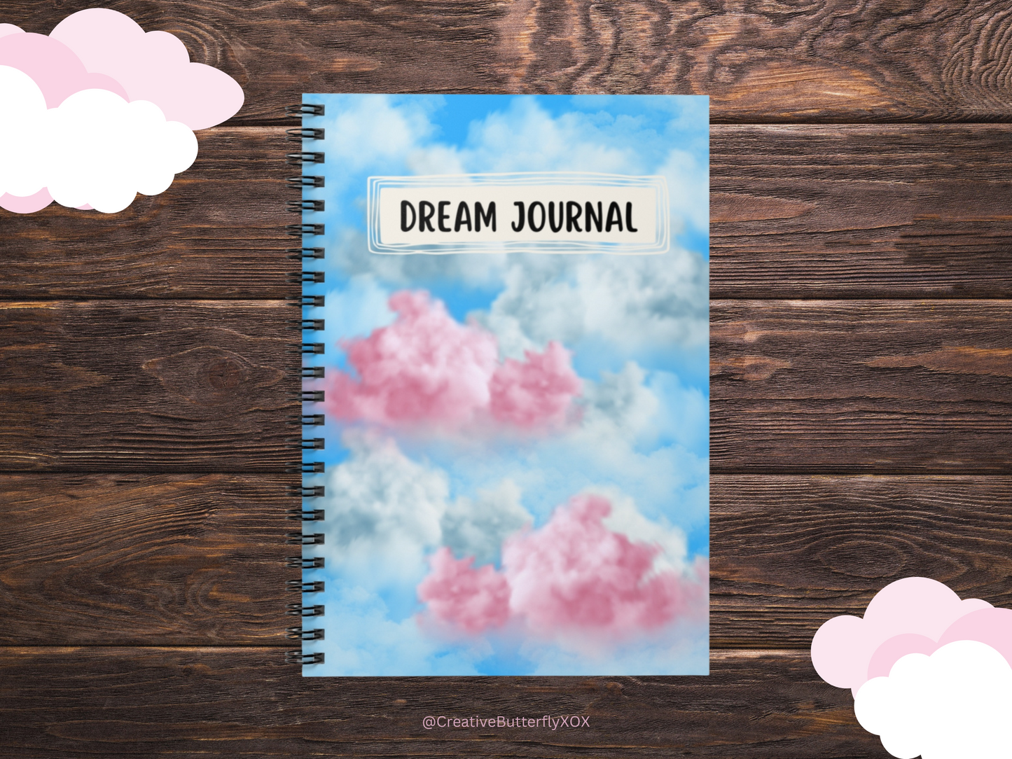 Dream Journal Notebook, Dream Diary, Write Down Your Dreams Notebook, Witchy Woman Gift, Pastel Clouds Notebook, Affirmations Notebook