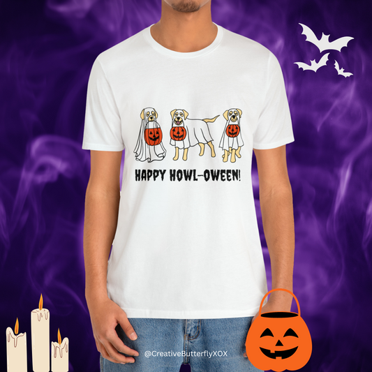 Cute Dogs Halloween Shirt, Dogs in Ghost Costumes T-Shirt, Dogs Shirt, Pumpkin Shirt, Ghosts Shirt, Dogs T-Shirt, Dog Happy Howl-Oween Shirt