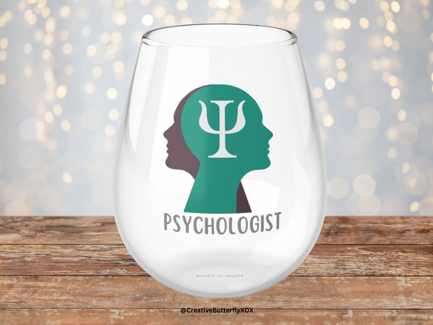 Psychologist Wine Glass, Psychologist Gifts, Psychologist Stemless Wine Glass, Psychologist Thank You Gift, Psychology Profession Glass