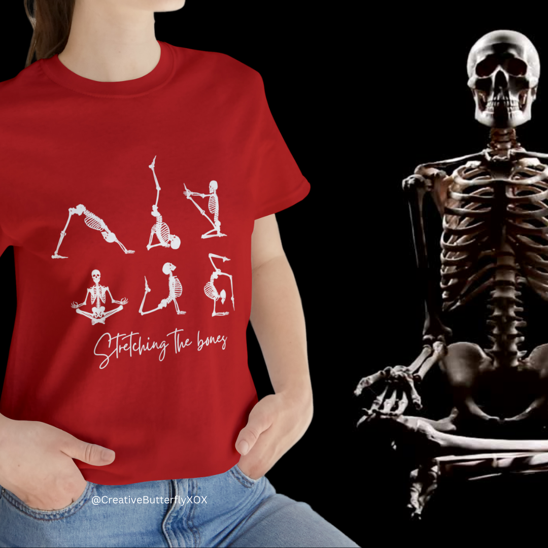 Funny Skeleton Yoga Shirt, Yoga Skeleton T-Shirt, Skeleton Doing Yoga Poses Shirt, Halloween Shirt, Halloween Yoga T-Shirt, Skeleton Shirt