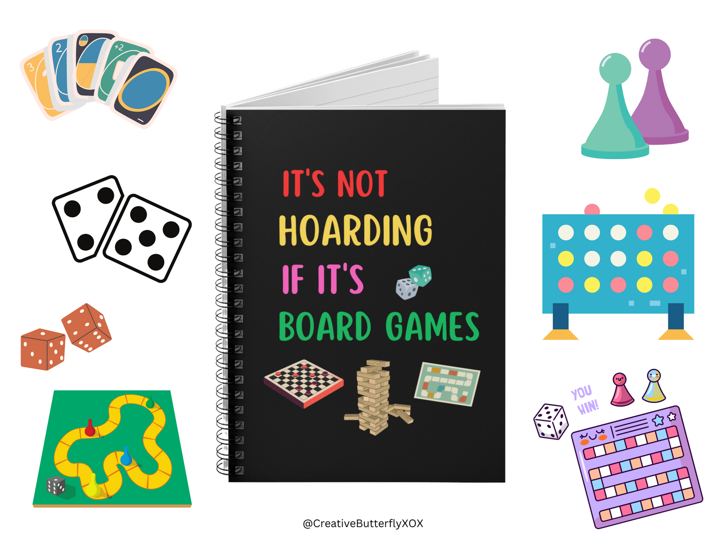 Board Games Notebook, Keep Score Board Games Notebook, Players Journal, It's Not Hoarding if it's Board Games Funny Notebook, Game Planner