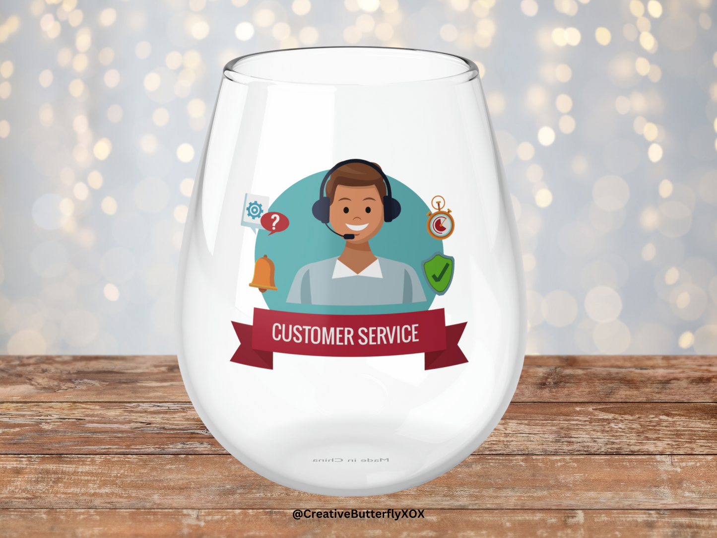 Customer Service Representative Wine Glass, Customer Service Representative Gifts, Customer Service Representative Stemless Wine Glass Gift