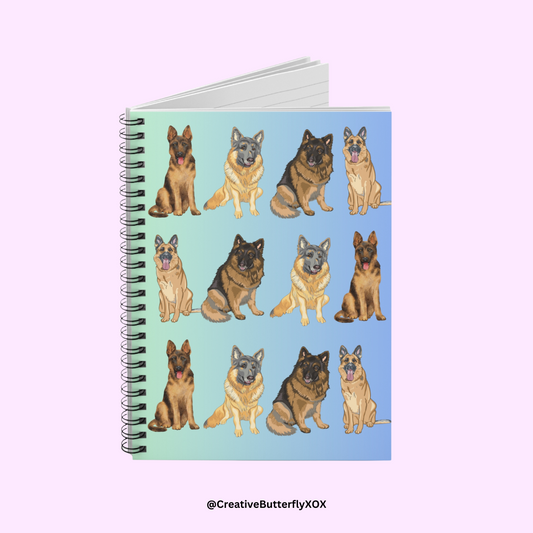 German Shepherd Notebook, Dog Note Book, German Shepherd Spiral Notebook Ruled Line Paper, German Shepherd Owner Gifts, German Shepherd Mom