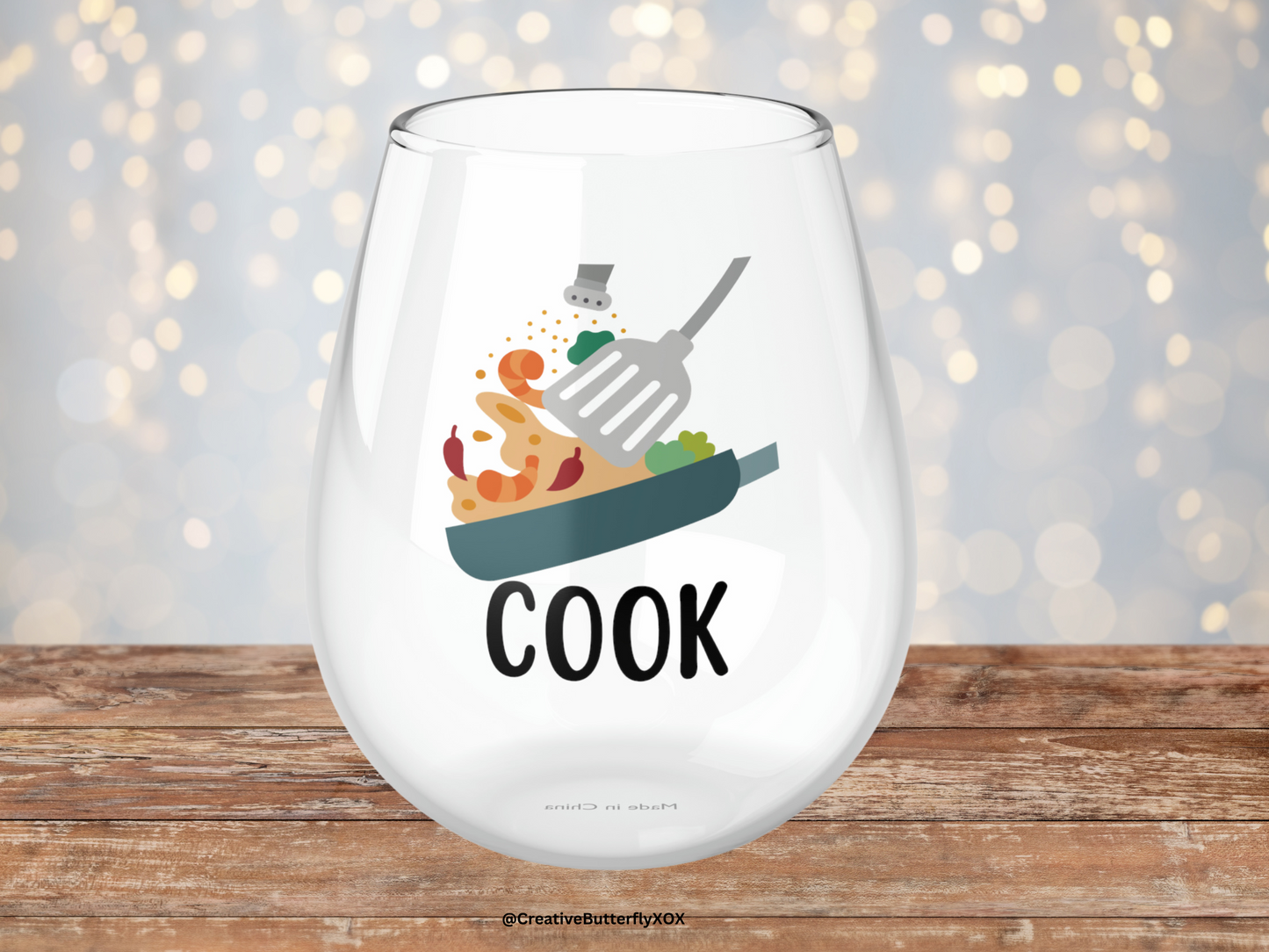 Cook Wine Glass, Cook Gift, Chef Wine Glass, Cook Stemless Wine Glass, Cooking Wine Glass, Profession Wine Glass, Hobbies Gift For Cook