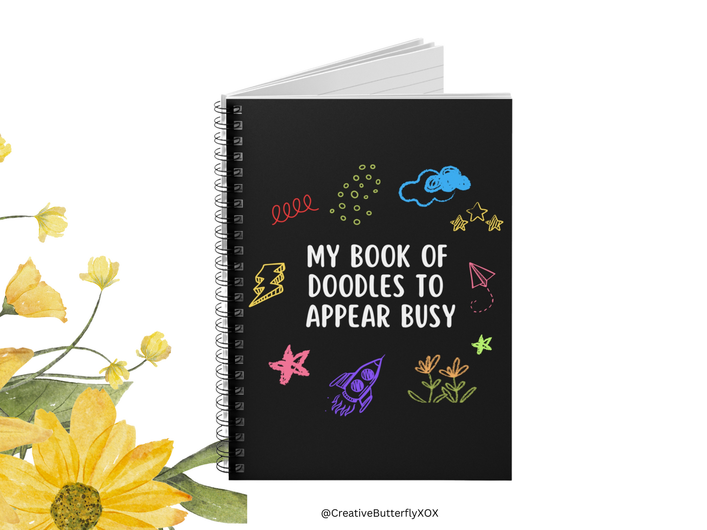 My Book Of Doodles To Appear Busy Notebook, Funny Notebook, Doodle Notebook, Funny Doodle Journal, Gift For Artist, Stationery Coworker Gift