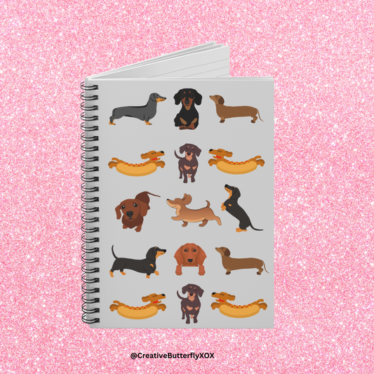 Dachshund Notebook, Dachshund Gifts, Wiener Dog Notebook, Wiener Notepad, Dachshund Mom, Hotdog Wiener Dog Notebook, Dachshund Stationery