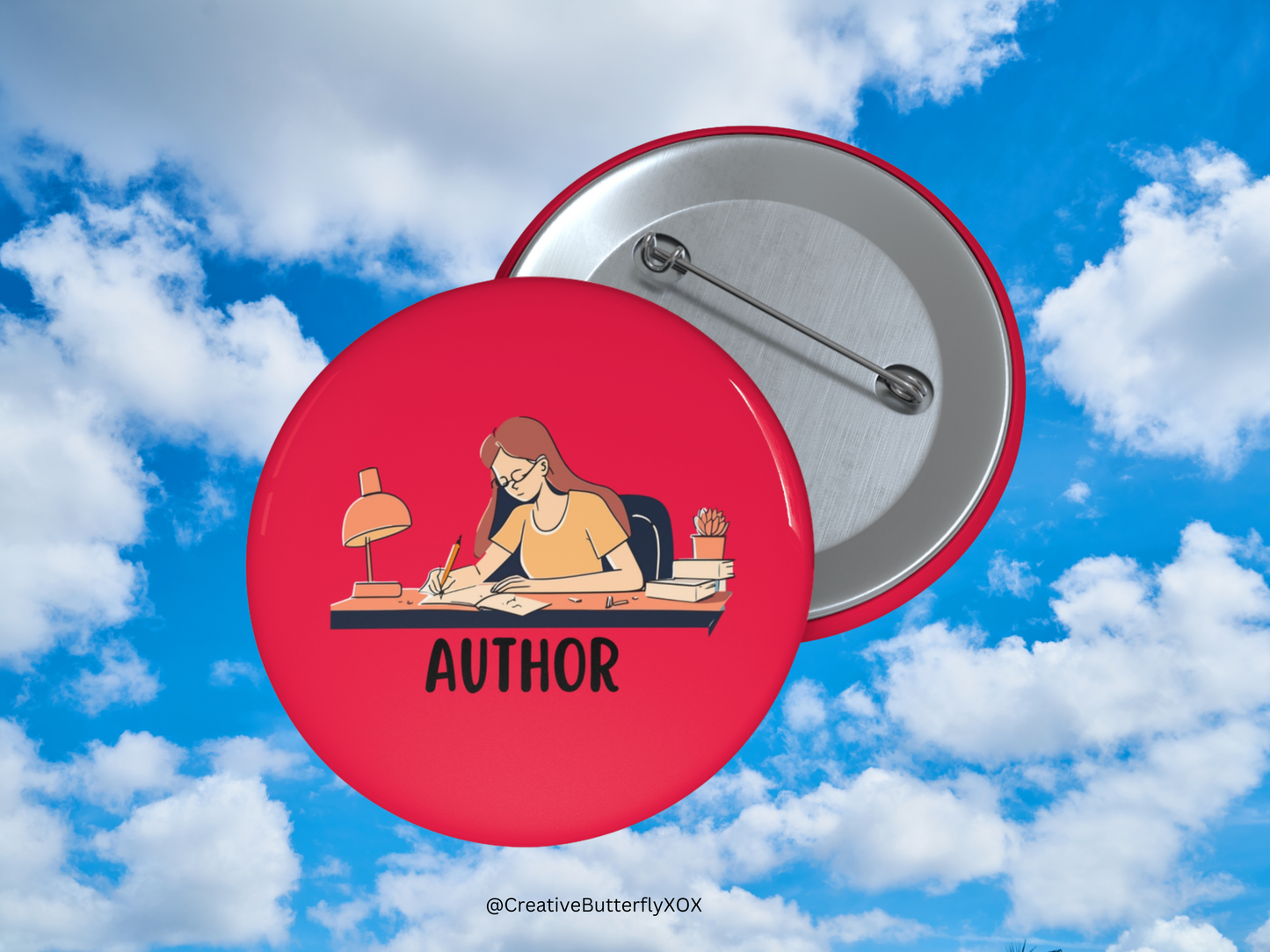 Author Pin, Author Pinback Button, Author Gifts, Writer Pin, Writer Pinback Button, Writer Gift, Author of Books Gifts, Gifts Author Brooch