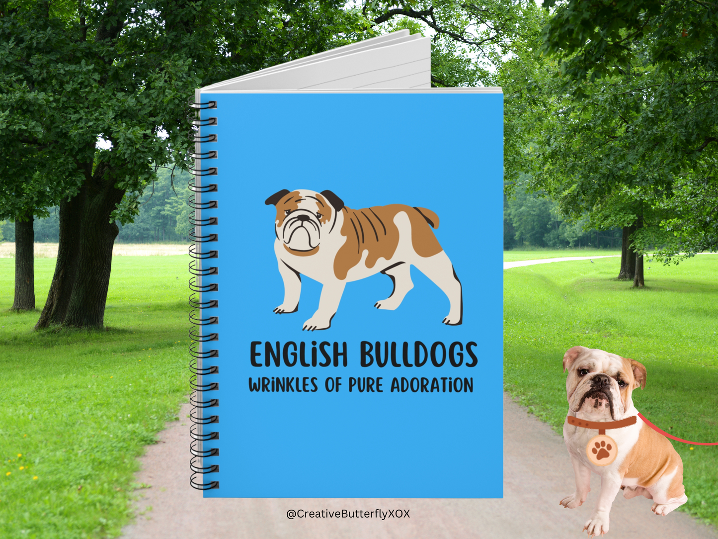 English Bulldog Notebook, English Bulldog Journal, English Bulldog Gifts, British Bulldog Notebook, English Bulldog Stationery, Dog Mom Gift