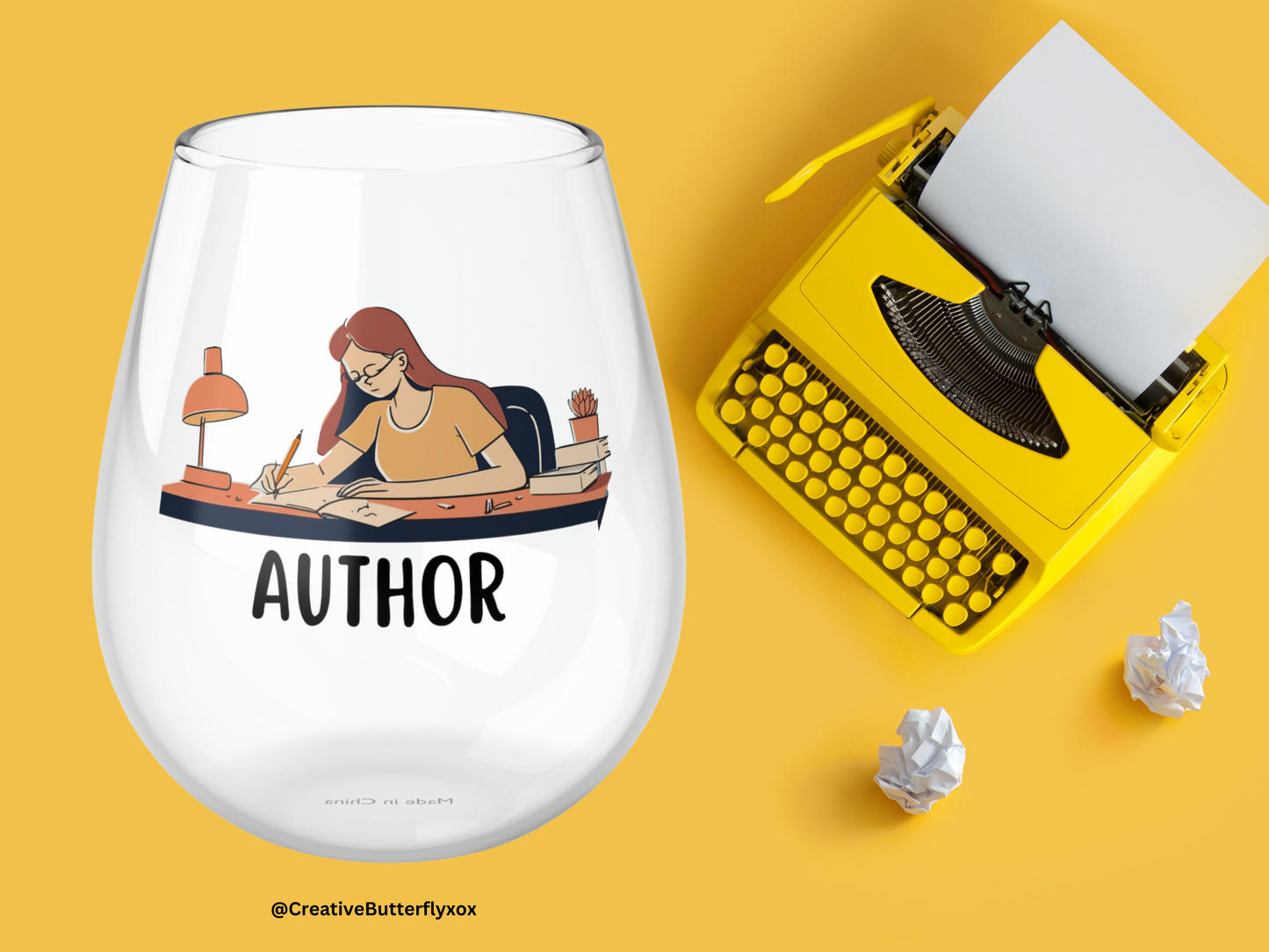 Author Wine Glass, Author Gifts, Author Stemless Wine Glass, Writer Wine Glass, Gift For Author, Gift For Book Writer, Author Christmas Gift