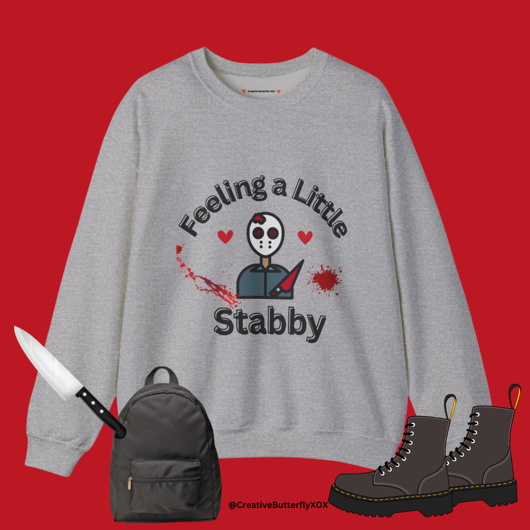 Feeling a little stabby serial killer sweatshirt horror movie crewneck for spooky season 