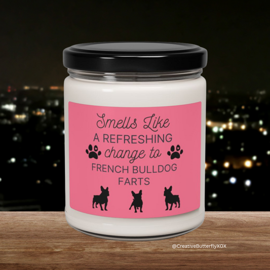 French Bulldog Candle | Funny Frenchie Candle Gifts | French Bulldog Mom Gift | Dog Farts Gag Gift | Candle for French Bulldog Owners