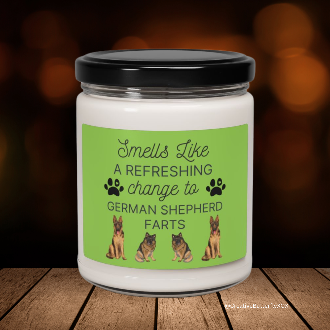 German Shepherd Candle | Funny German Shepherd Gifts | Dog Farts Candle for German Shepherd Owners | Aromatherapy Candle