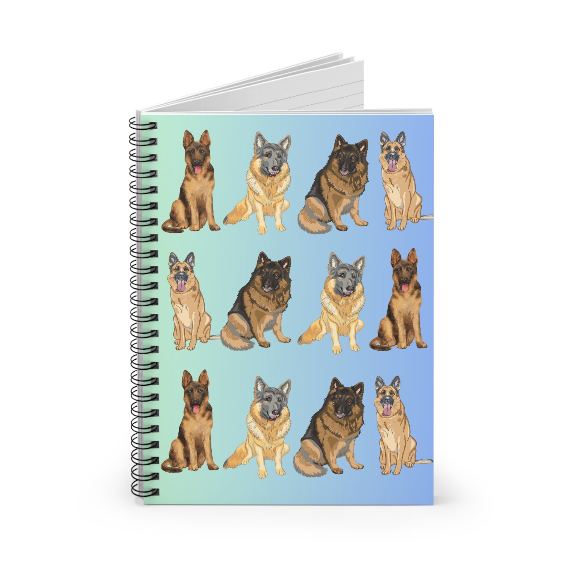 German Shepherd dog themed notebook journal stationery, gift for dog owners, police K9
