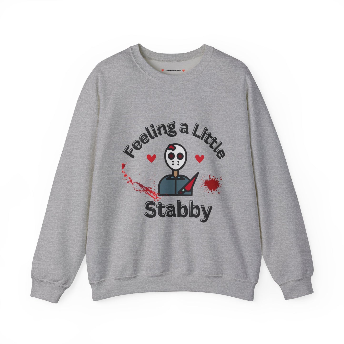 Goth girl sweatshirt horror movie-inspired crewneck pullover for Halloween lovers - color sport grey