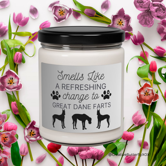 Great Dane Candle | Smells Like a Refreshing Change to Great Dane Farts | Funny Great Dane Gifts | Dog Farts Candle for Great Dane Owners