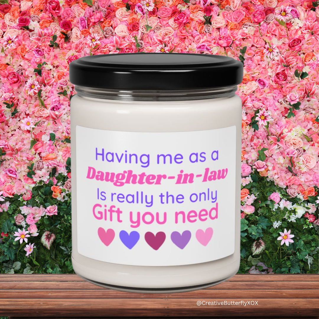 Having Me As A Daughter-In-Law Candle, Mother-In-law Candle, Gift For Mom, Scented Soy Wax Candle 9oz, Gift for Mother In Law Birthday