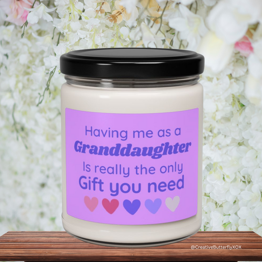 Having Me As A Granddaughter Candle, Grandma Candle, Gift For Grandma, Scented Soy Wax Candle 9oz, Nana Gift Grandma Birthday, Mother's Day