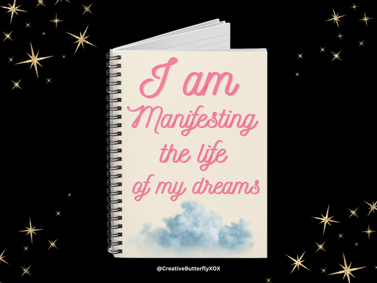 I Am Manifesting The Life Of My Dreams Notebook affirmation planner for meditation journal and self care gift