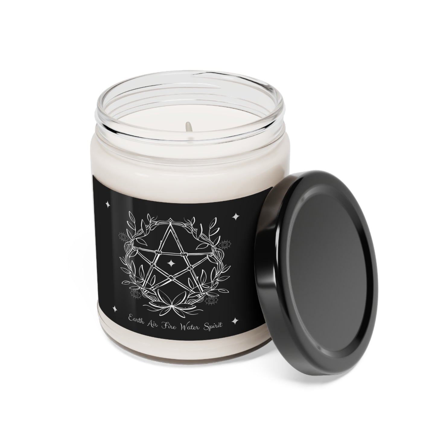 Pentagram Candle with mystical elemental symbolism, witchy woman candle, witchcraft wiccan candle
