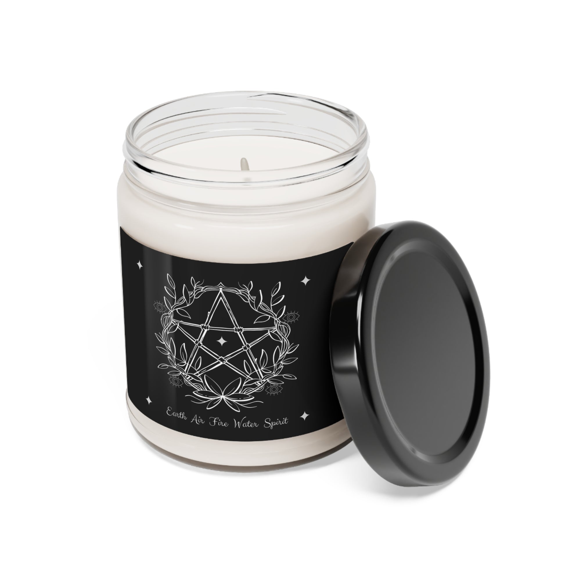 Pentagram Candle with mystical elemental symbolism, witchy woman candle, witchcraft wiccan candle
