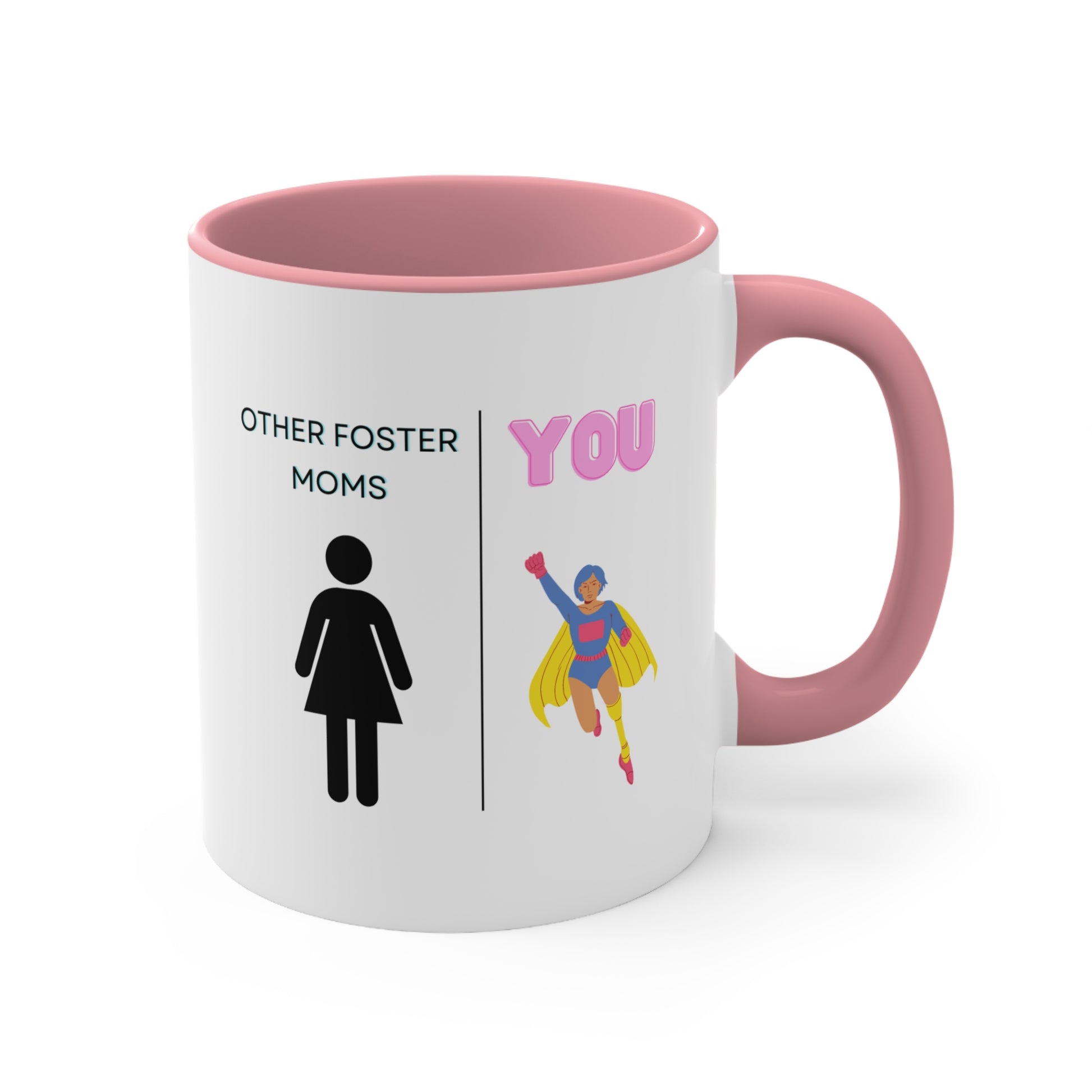 Superhero Foster Mom Mug - Gift for Foster Mothers, light pink