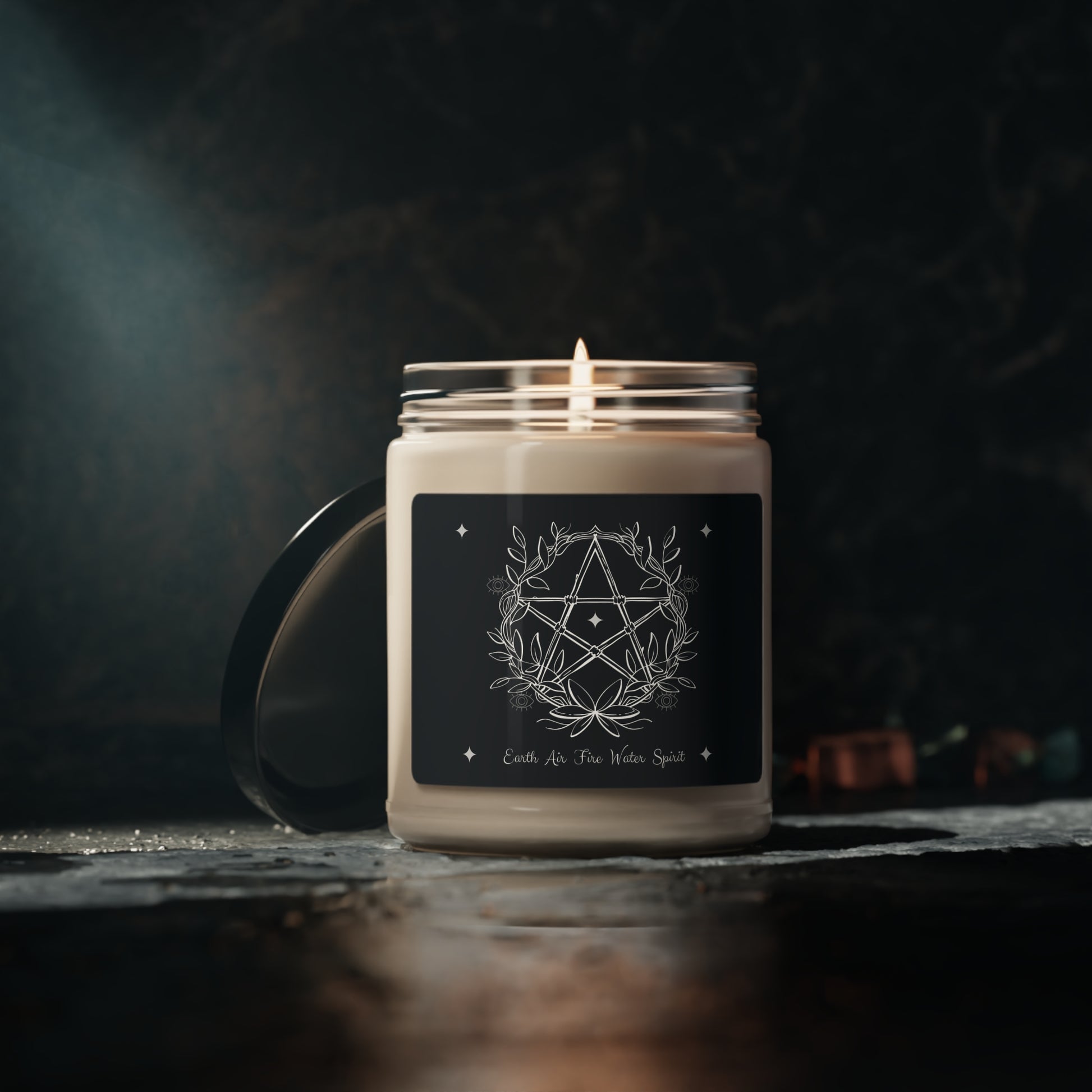 The elements pentagram candle - Wicca Candle for spiritual rituals and meditation