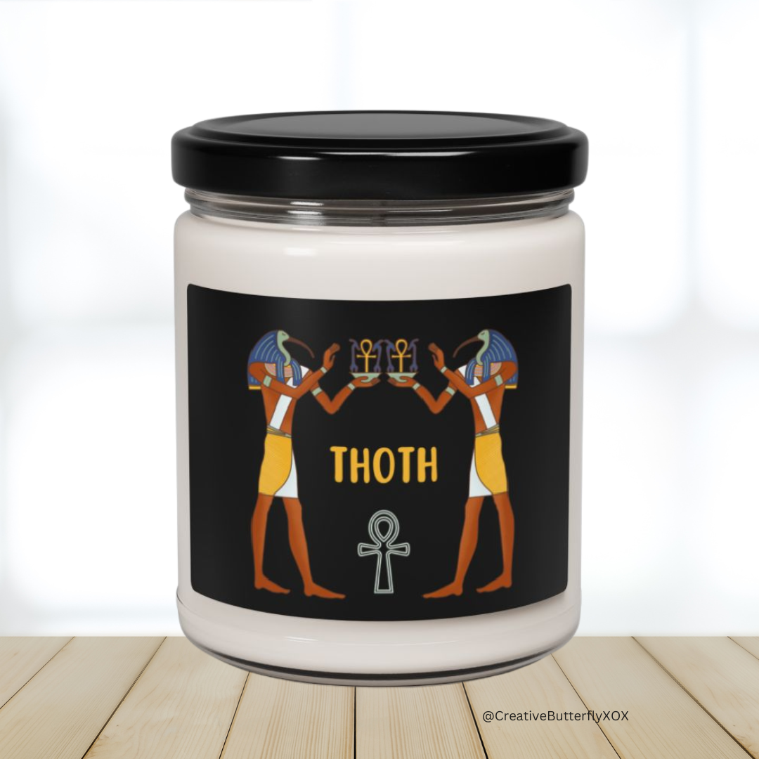 Egyptian Thoth Candle, Egyptian Deity Candle, Egyptian Ibis Candle, Thoth Alchemist Candle, Meditation Candle, Scented Soy Wax Aromatherapy