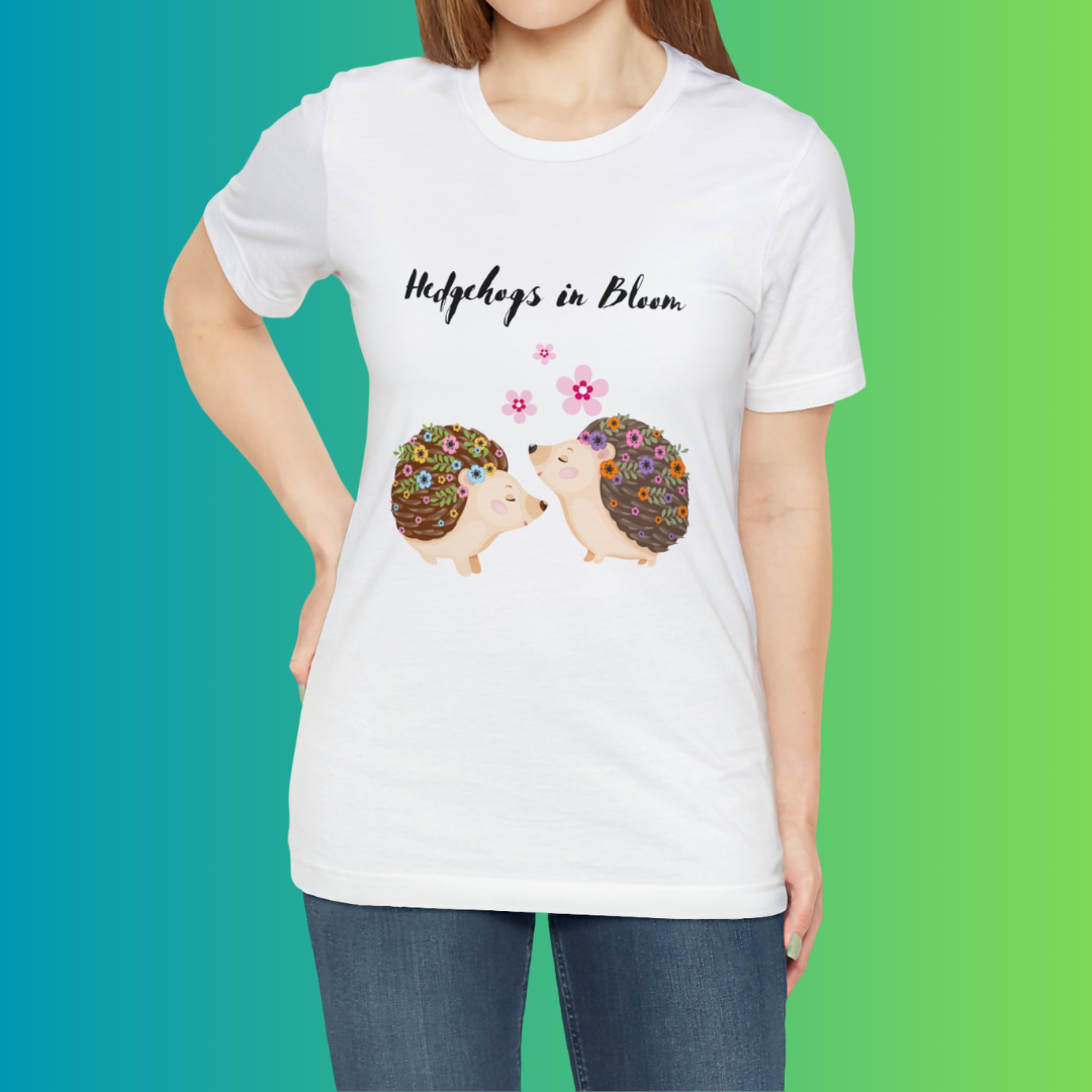 Hedgehog Shirt, Spring Hedgehogs T-Shirt, Cute Woodlands Animal Shirt, Summer Flowers & Hedgehogs Tee, Gift For Hedgehog Lover, Unisex