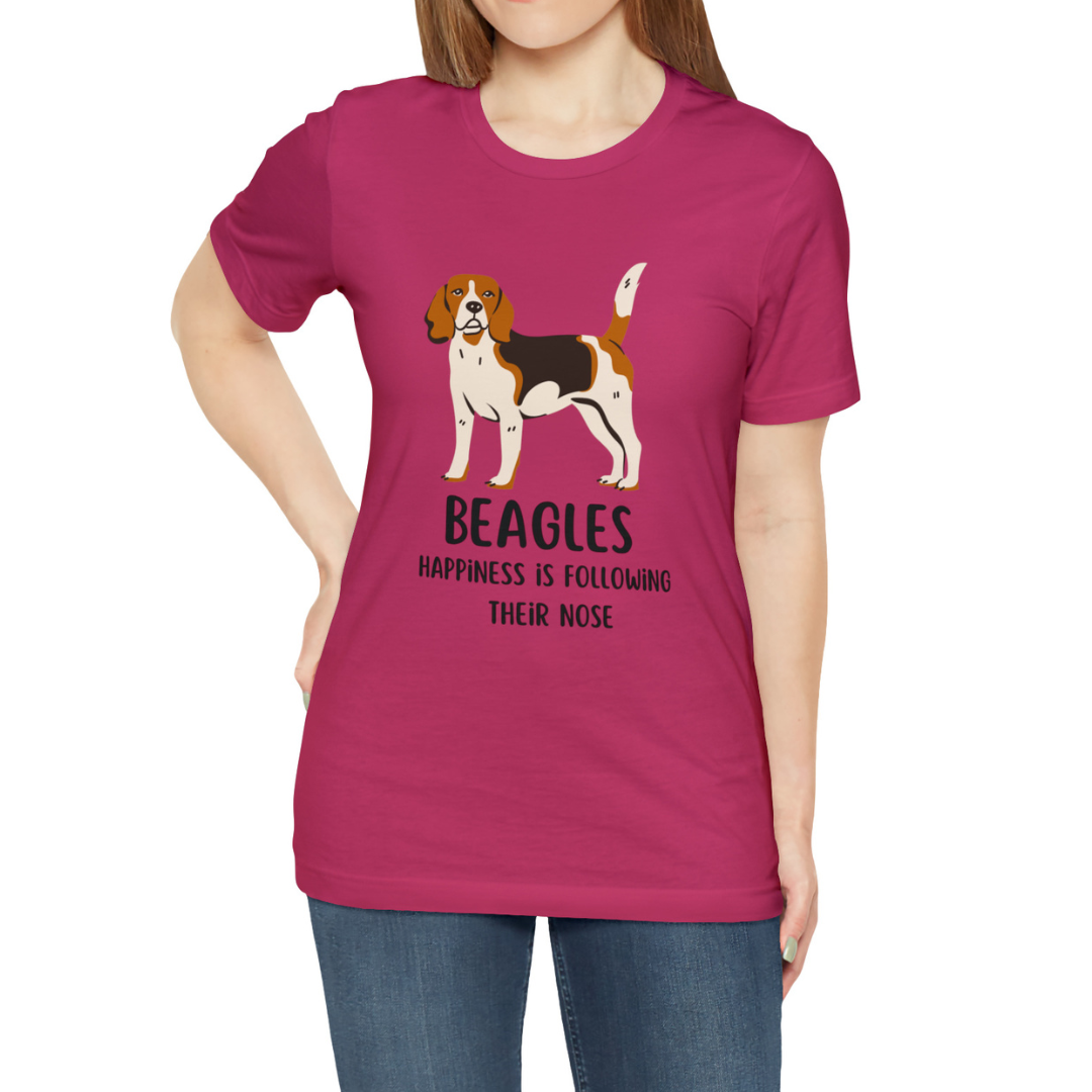 Beagle T-Shirt, Beagles Happiness Is Following Their Nose Shirt, Funny Dog T-Shirt, Beagle Dog Mom Shirt, Gift For Beagle Owner