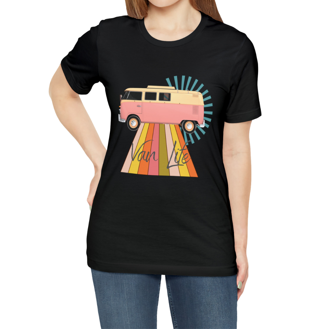 Pink Van Life Shirt, National Parks Travel T-Shirt, Camping Shirt, Travel Shirt, Traveling in a Pink Van T-Shirt, Boho Shirt, Hippie Shirt