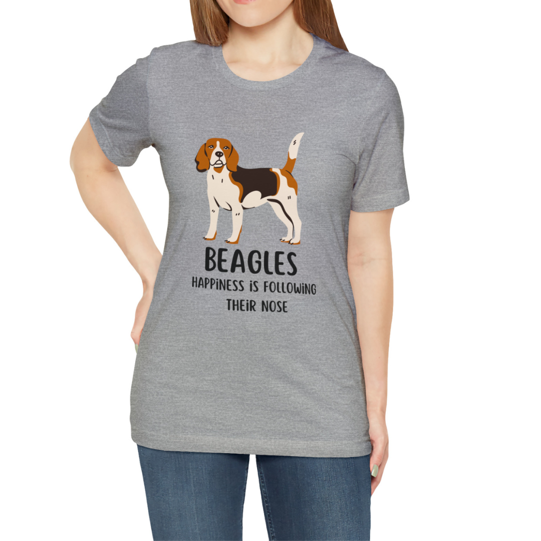 Beagle T-Shirt, Beagles Happiness Is Following Their Nose Shirt, Funny Dog T-Shirt, Beagle Dog Mom Shirt, Gift For Beagle Owner