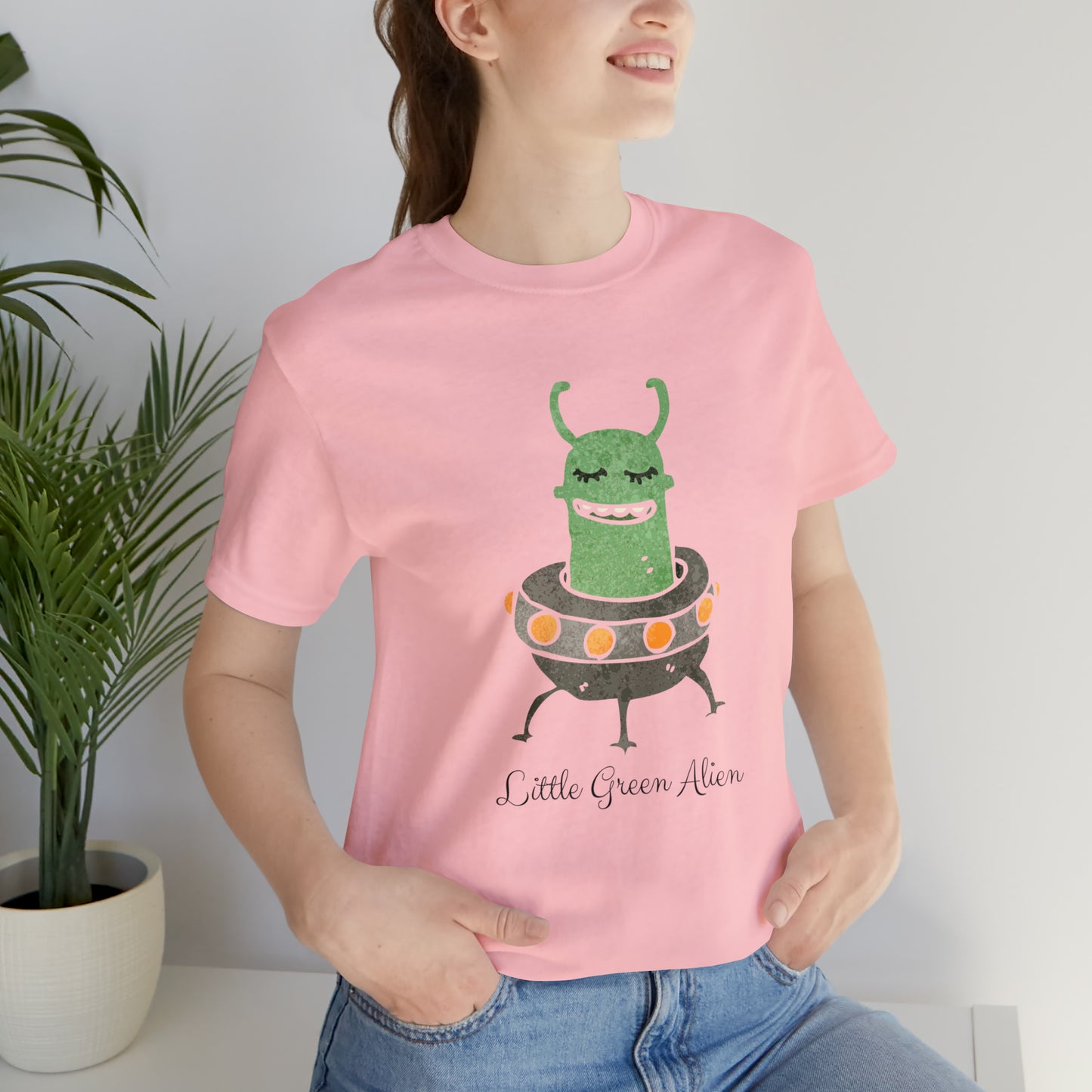 Little Green Alien T-Shirt, Alien in Spaceship Shirt, Alien Shirt, UFO Shirt, Alien Graphic Tee, Sci-Fi Shirt, Cosmic Extraterrestrial Shirt