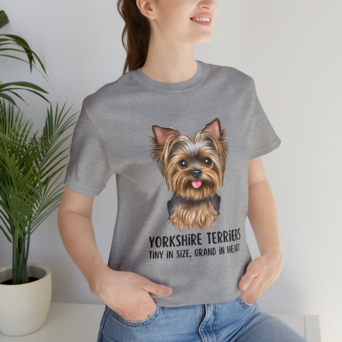 Yorkshire Terrier T-Shirt, Yorkshire Terriers Shirt, Yorkshire Terriers Tiny in Size Grand in Heart Shirt, Dog Mom Shirt, Teacup Dog Shirt