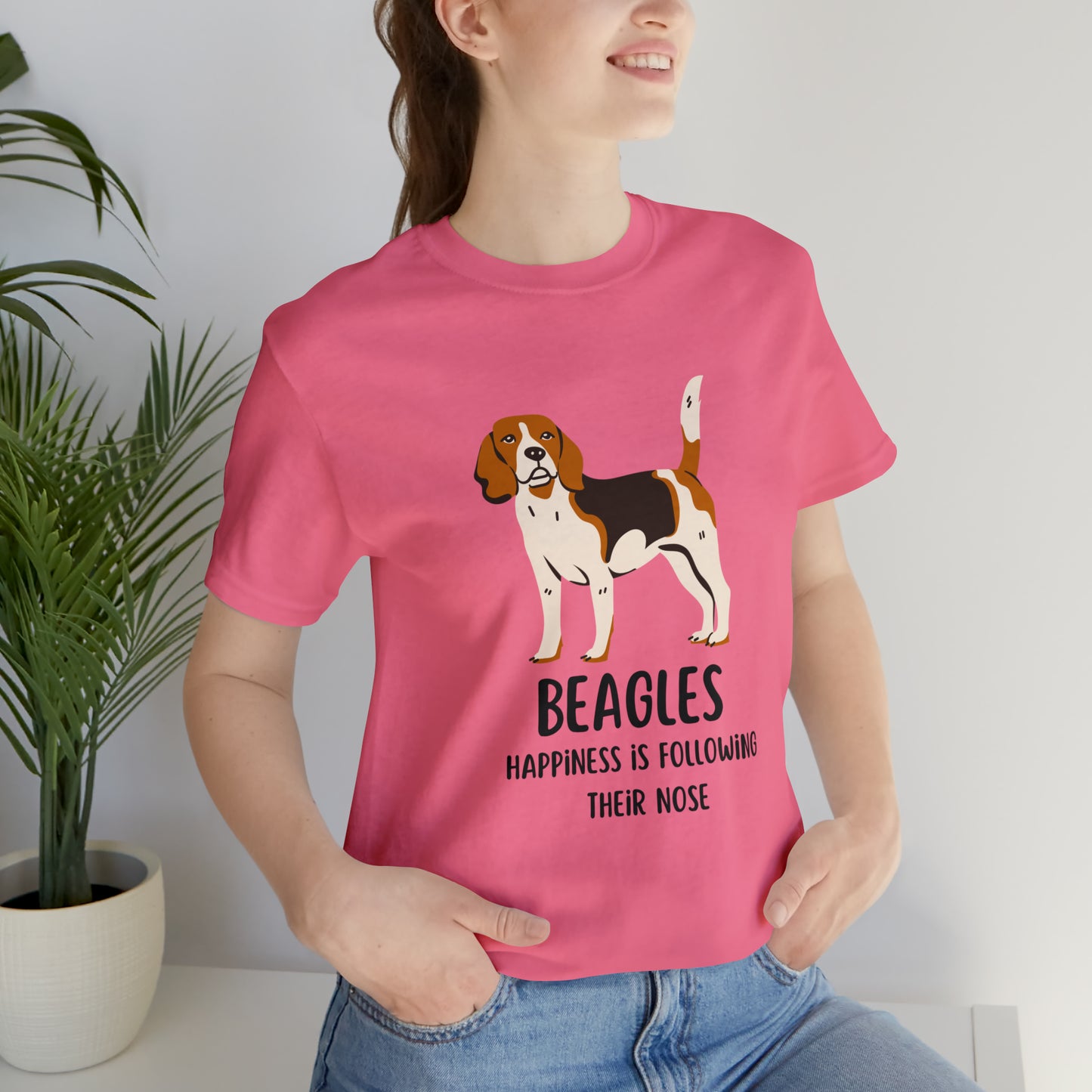 Beagle T-Shirt, Beagles Happiness Is Following Their Nose Shirt, Funny Dog T-Shirt, Beagle Dog Mom Shirt, Gift For Beagle Owner