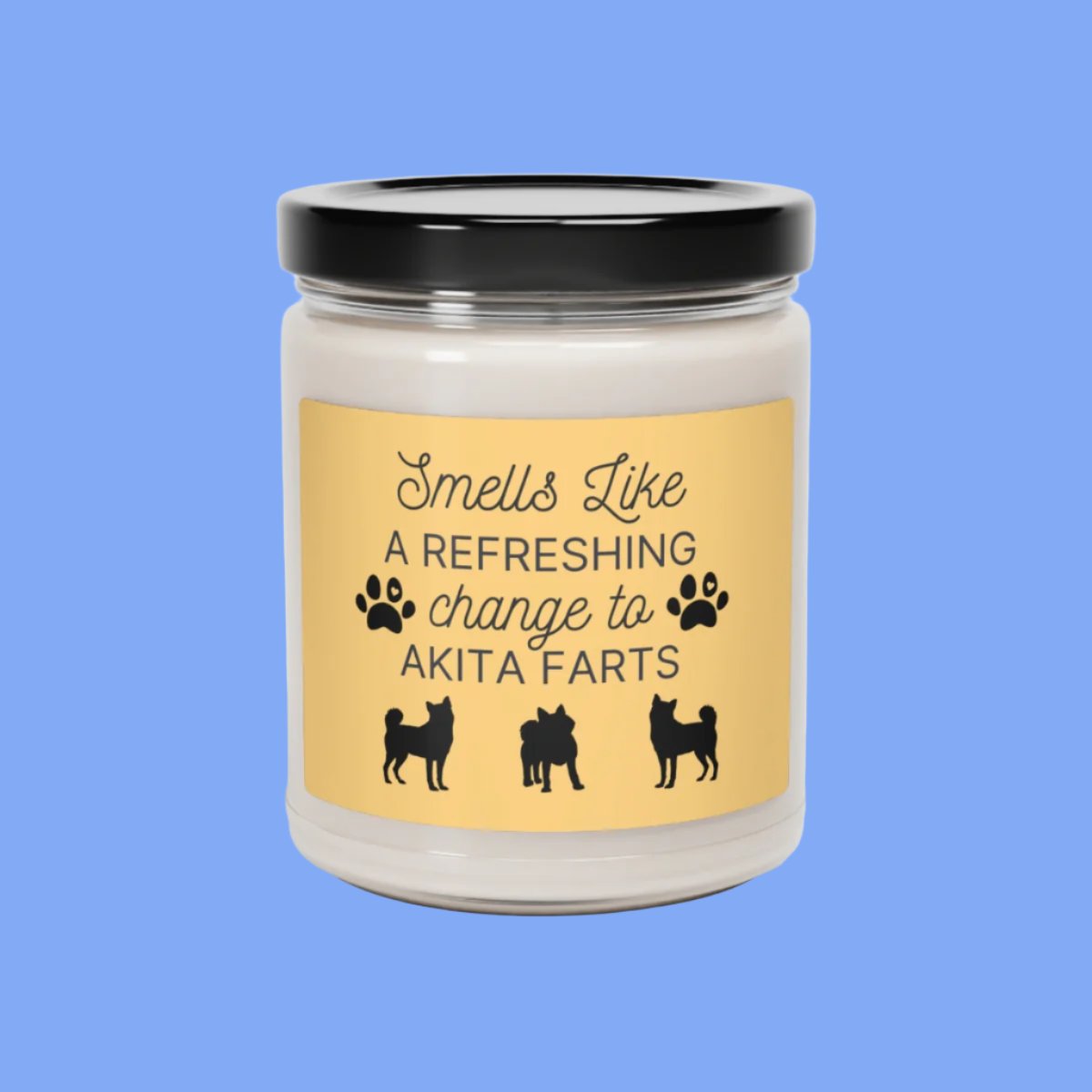 Akita Gifts, Akita Candle, Akita Mom Gift, Akita Dad Gift, Dog Candle, Funny Akita Dog Farts Gag Gift, Scented Candle, Gift For Akita Owner