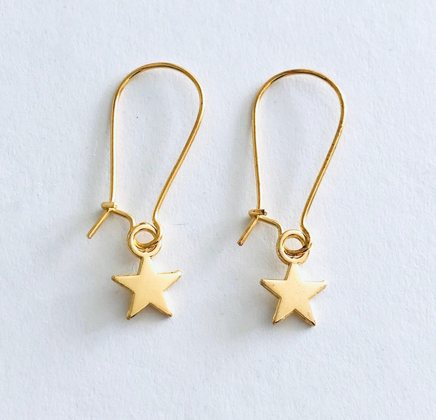 Dainty Little Gold Star Earrings, Dangle Drop Celestial Stars Earrings, Boho Hippie Witchy Woman Pagan Wicca Wiccan