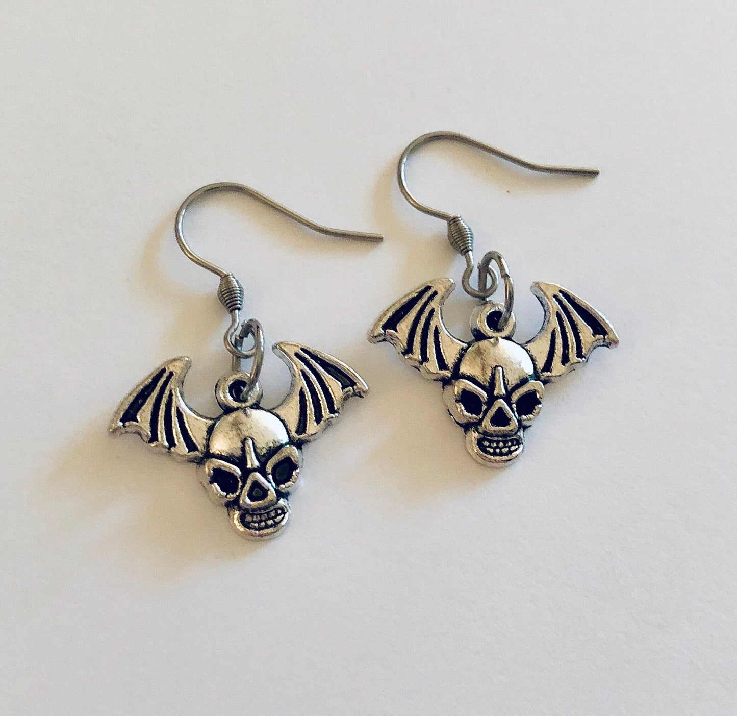 Vampire Bat Earrings, Bat Earrings, Vampire Earrings, Dracula Earrings, Skull Earrings, Demon 666 Occult Goth Gothic