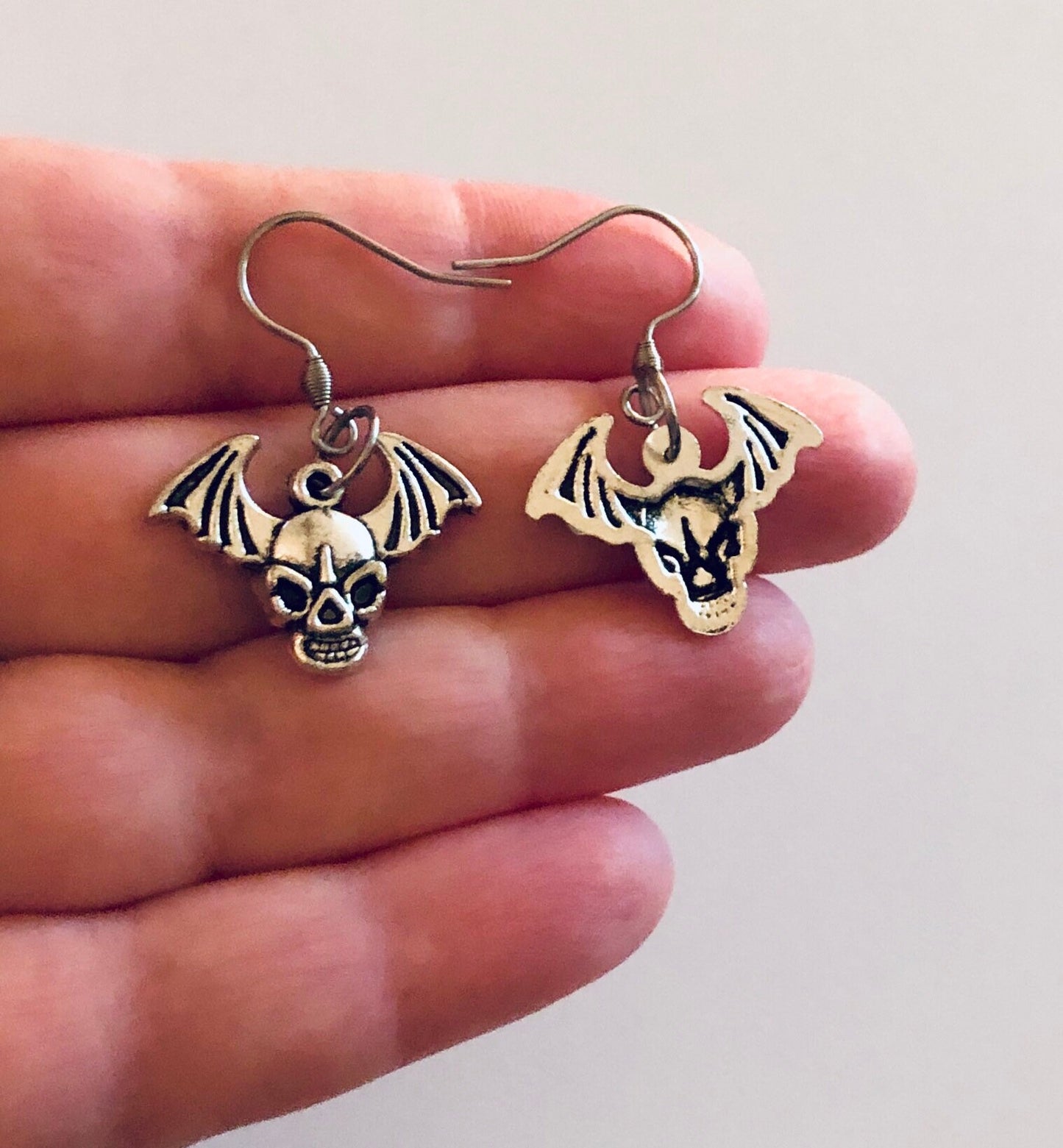 Vampire Bat Earrings, Bat Earrings, Vampire Earrings, Dracula Earrings, Skull Earrings, Demon 666 Occult Goth Gothic