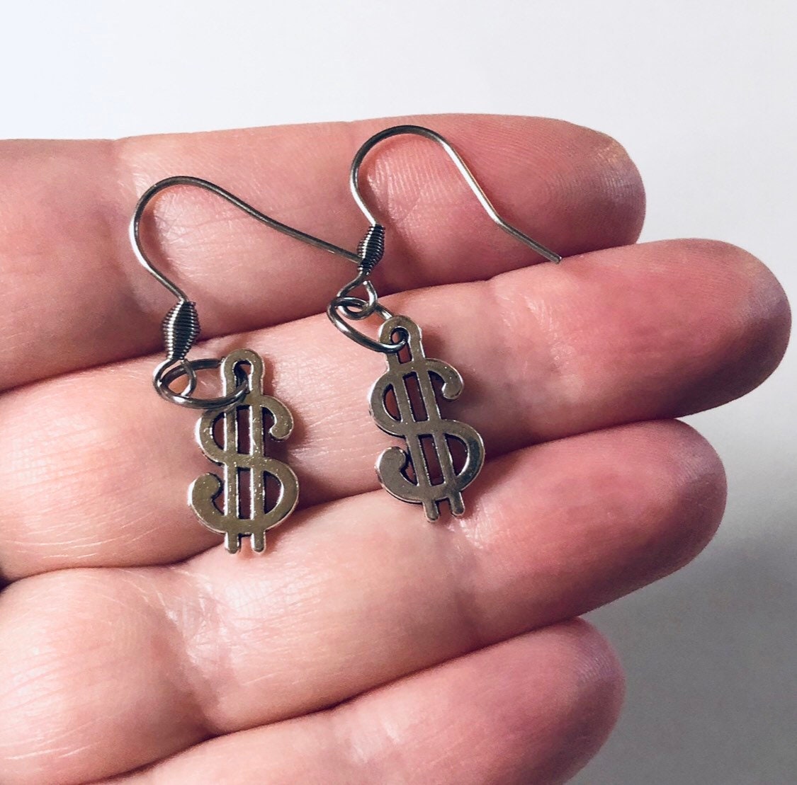 Money Earrings, Dollar Bill Earrings, Drop Dangle Money Sign Earrings, Dollar Sign Earrings, Boss Bitch Earrings, Manifest Money Jewelry