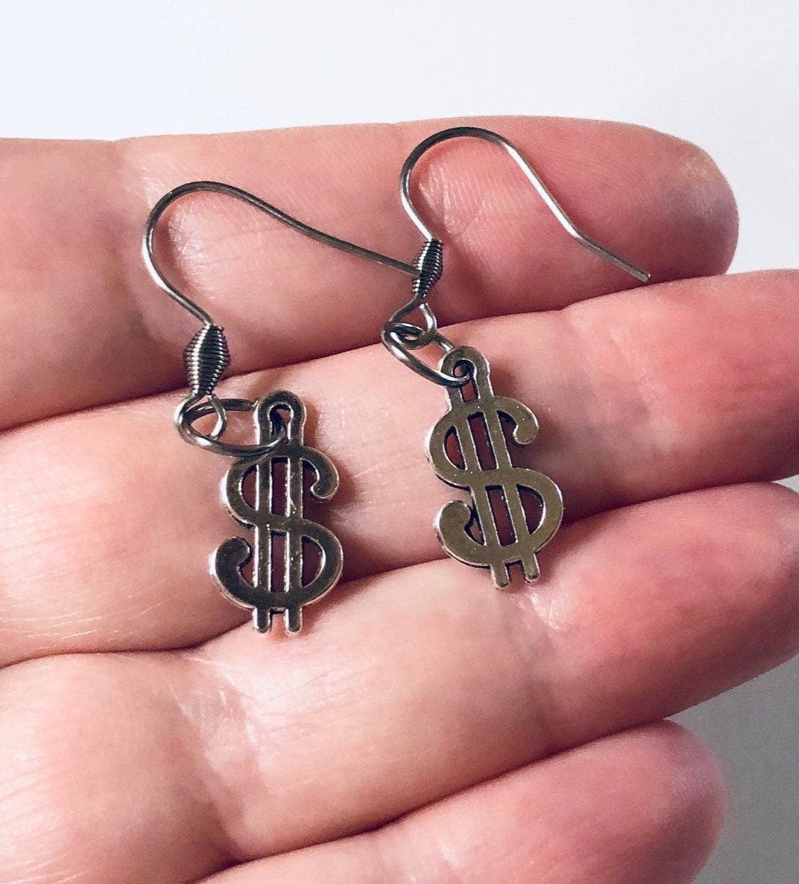 Money Earrings, Dollar Bill Earrings, Drop Dangle Money Sign Earrings, Dollar Sign Earrings, Boss Bitch Earrings, Manifest Money Jewelry