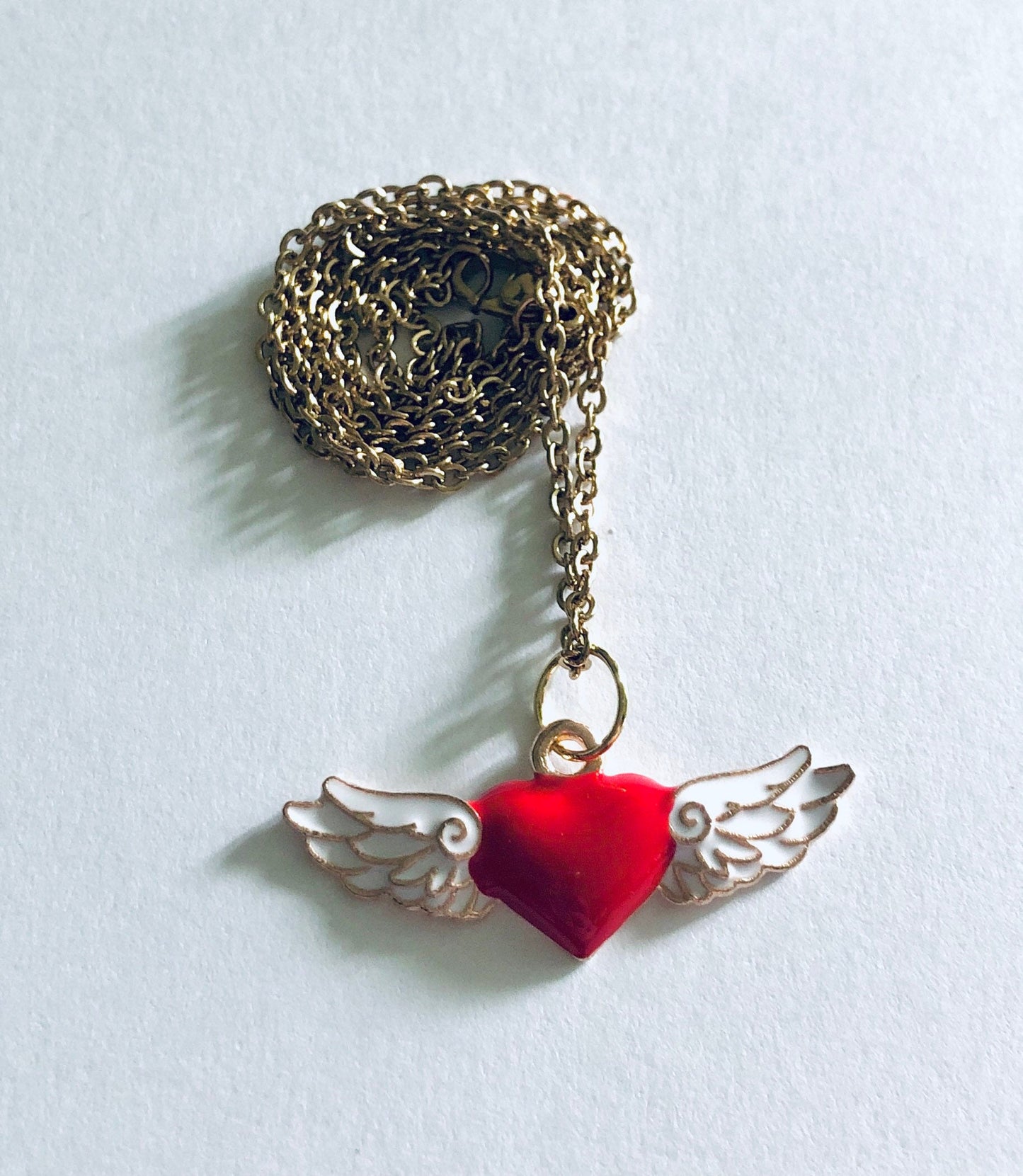 Gold Angel Wings Necklace, Cherub Wings Charm Necklace, Gold Plated Chain, Heaven Sent Lovecore Aesthetic Egirl Indie Girl