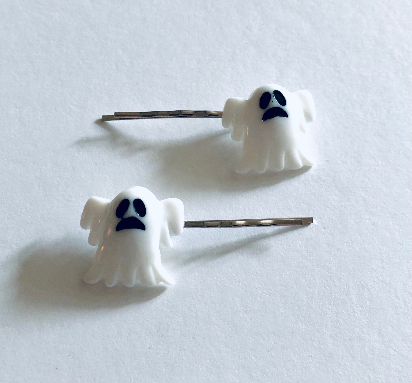 White Ghost Hair Clips, Halloween Hair Accessories, Ghosts Bobby Pins Set of 2